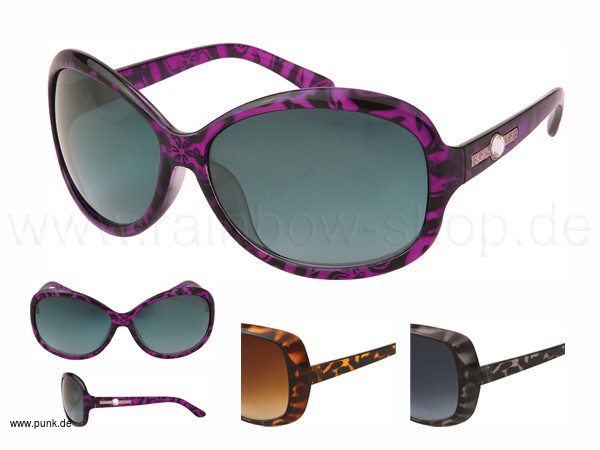 : Sonnenbrille, leoprint, braun