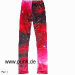 : Leggings: Universum, schwarz-rot