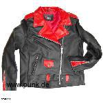 Sexypunk: Girlielederjacke Thunderella, schwarz-rot