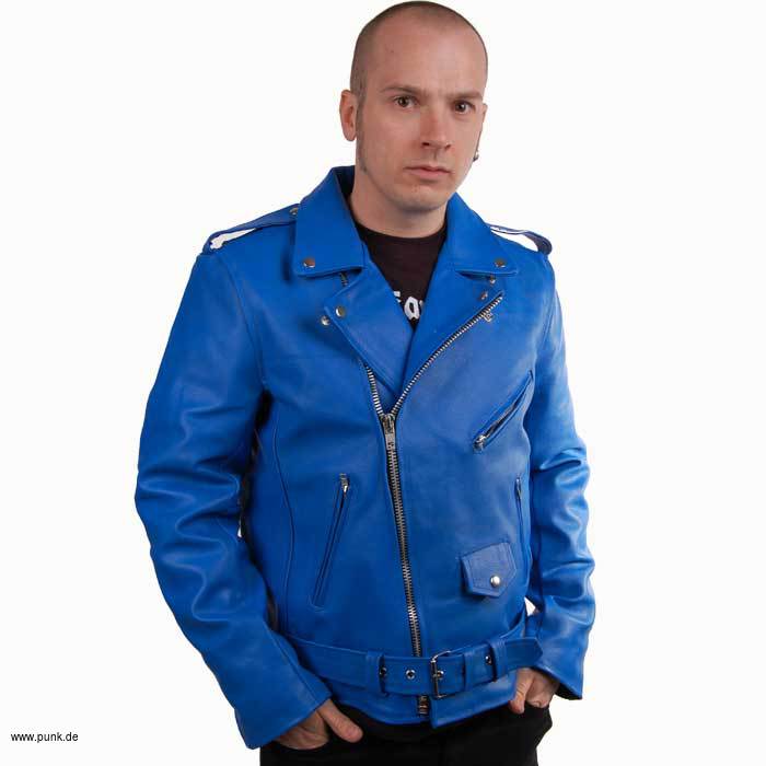 Sexypunk: Lederjacke Benny Blue, blau