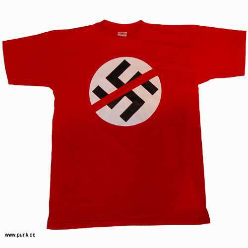 Sexypunk: Anti-Hakenkreuz-Girl-T-Shirt, rot