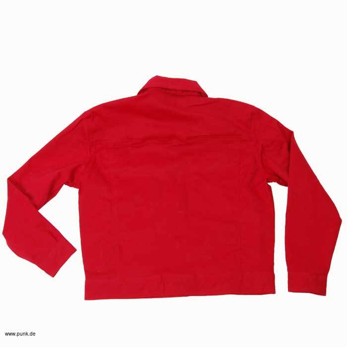 Sexypunk: Denim-Jacke im Ramonesstil, rot
