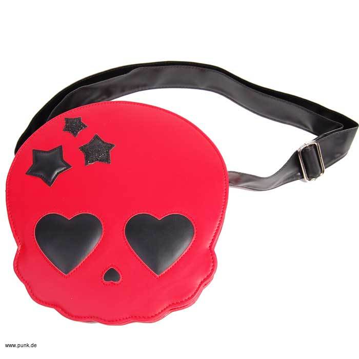 Rock Daddy: Handtasche roter Totenkopf