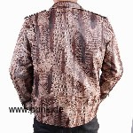 Sexypunk: Krokodilimitat Lederjacke (Büffelleder)