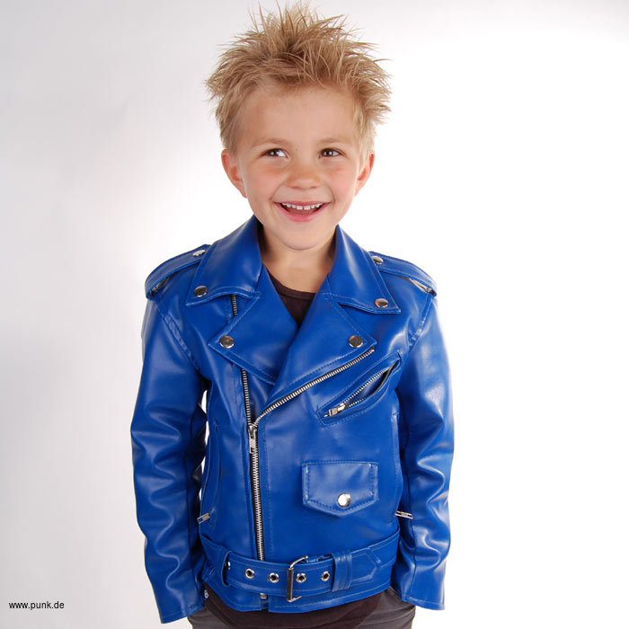 Sexypunk: Kunstlederjacke Johnny, in blau für Kids (vegan)