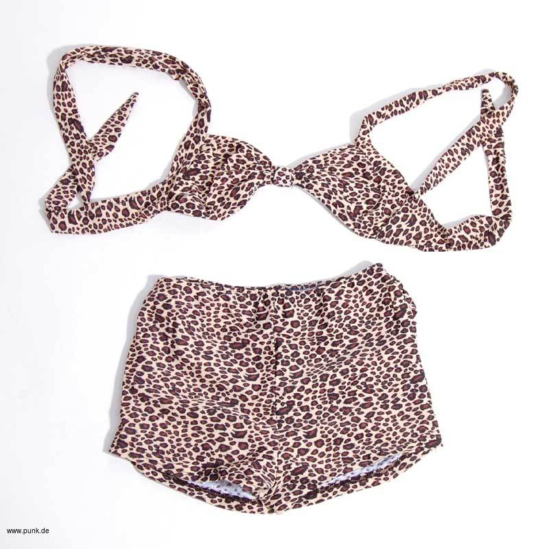 Clarabella: Pin up Leopardenbikini, braun – retro