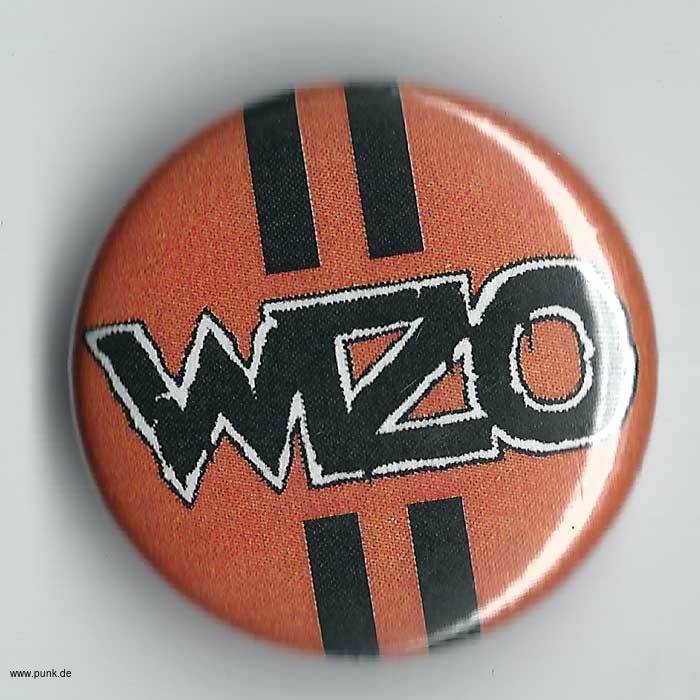 WIZO: Schriftzug Button, rot