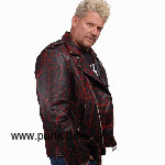 Sexypunk: Schwarze Lederjacke, mit roten Blutspritzern