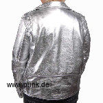 Sexypunk: Silberfarbene Ladies Lederjacke, de luxe