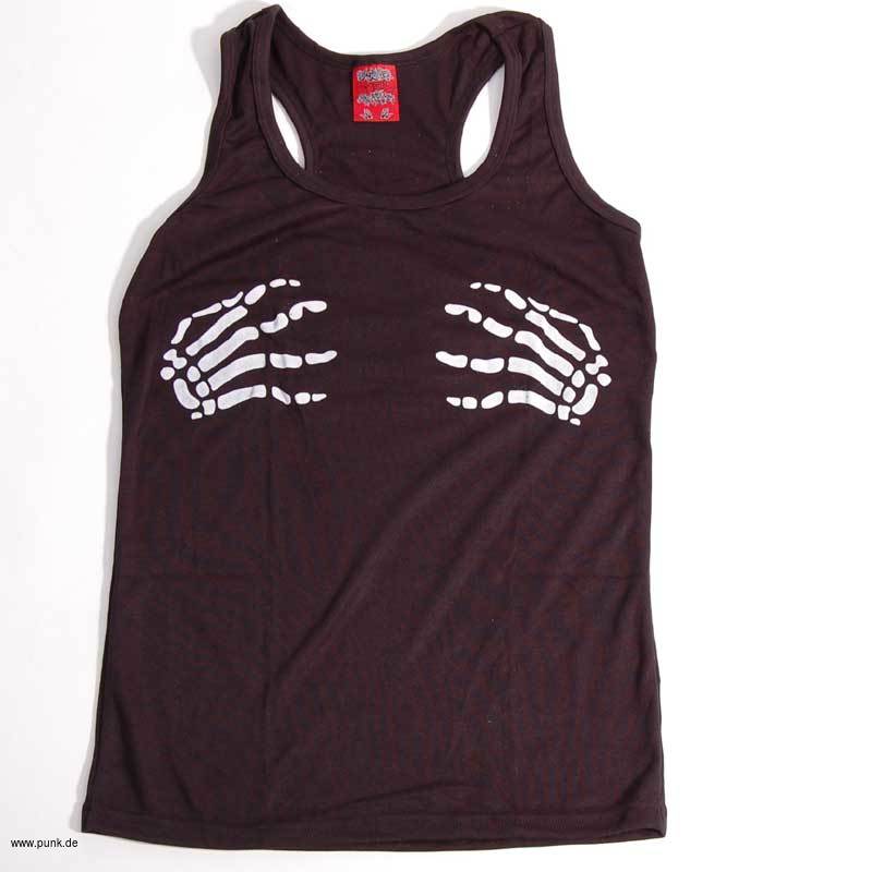 Clarabella: Tank Top mit Skeletthänden