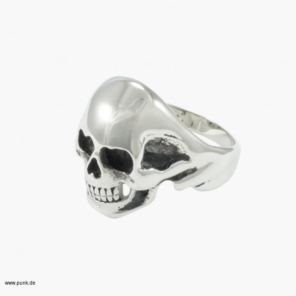 : Totenkopf Fingerring für Ladies, silber matt