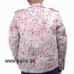 Sexypunk: Weiße de luxeLederjacke, mit roten Blutspritzern
