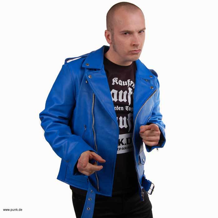 Sexypunk: Lederjacke Benny Blue, blau