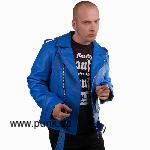 Sexypunk: Lederjacke Benny Blue, blau