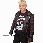 Sexypunk: Schwarze Ladies Lederjacke, mit roten Blutspritzern