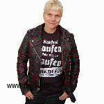 Sexypunk: Schwarze Ladies Lederjacke, mit roten Blutspritzern