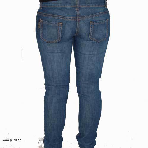 : Stretchhüftjeans, blau verwaschen 