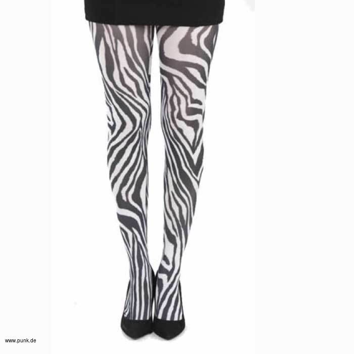 Pamela Mann: Zebra Strumpfhose, schwarz weiß