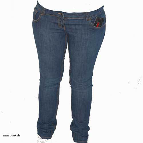 : Stretchhüftjeans, blau verwaschen 