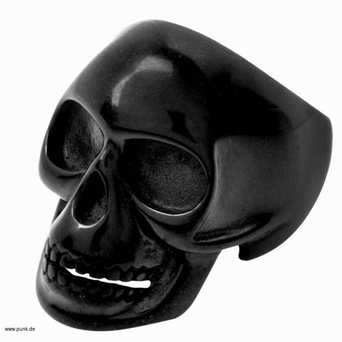 : Totenkopf Fingerring für Ladies, schwarz