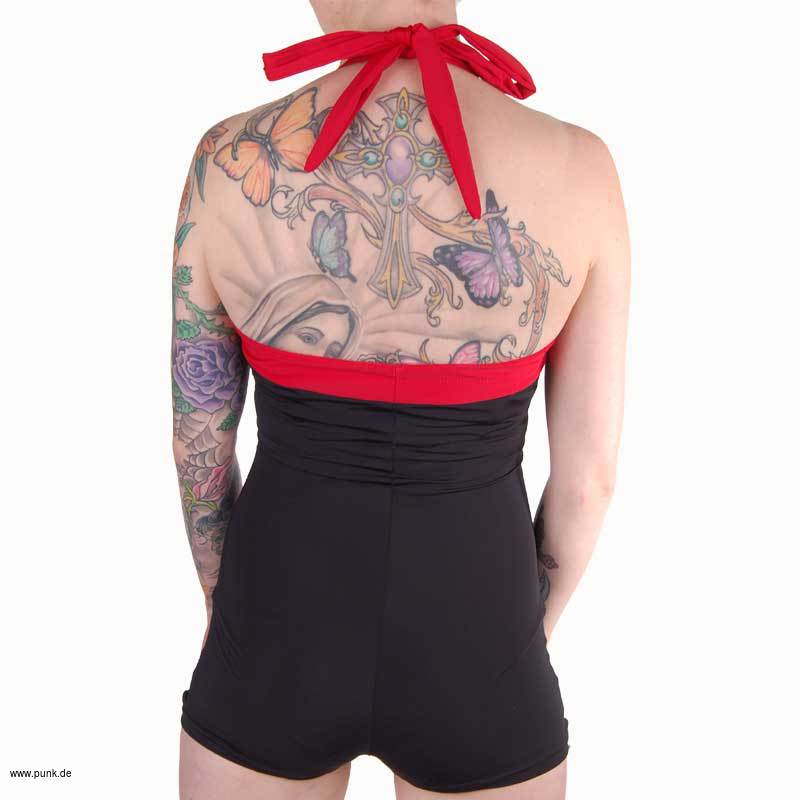 Rock Daddy: Pin up Bikini, Retro, rote Knöpfe