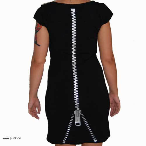 Queen of darkness: Kleid mit aufgedrucktem Reißverschluss