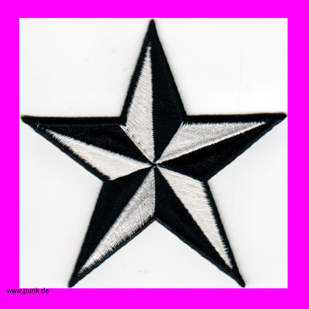 : Nautical star Aufnäher / Aufbügler weiß