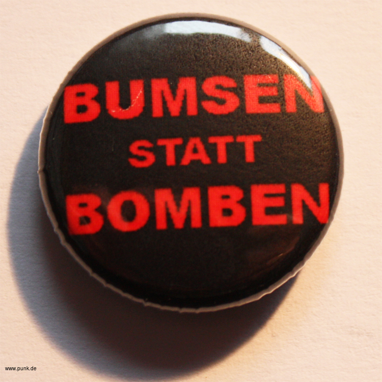 : Bumsen statt Bomben Button