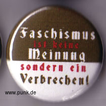 : Faschismus ist keine Meinung Button